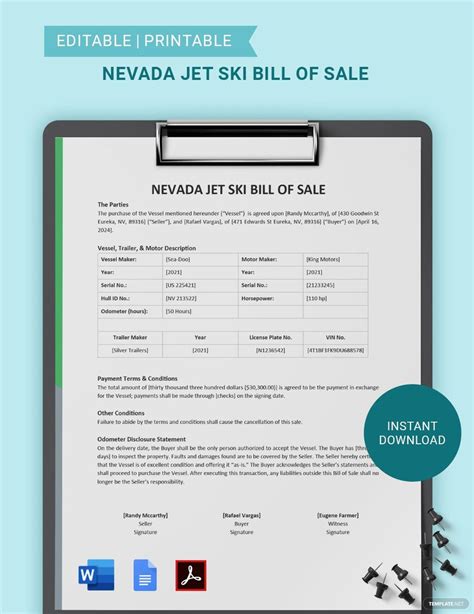 Jet Ski Invoice Template