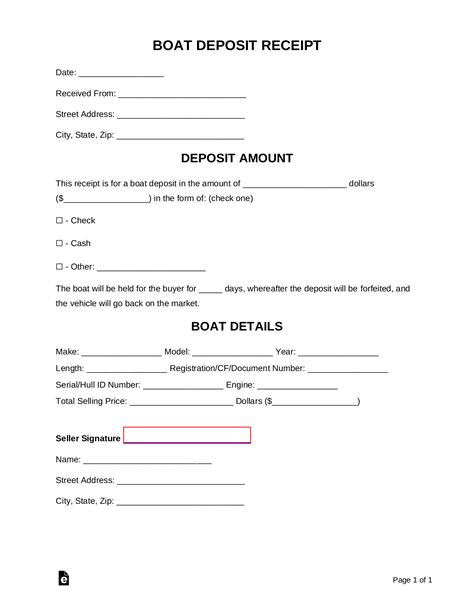 Jet Ski Receipt Format