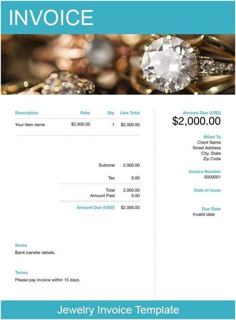 Jewelry Invoice Template Download