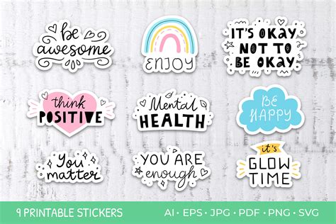 Journal Quote Stickers Mental Health