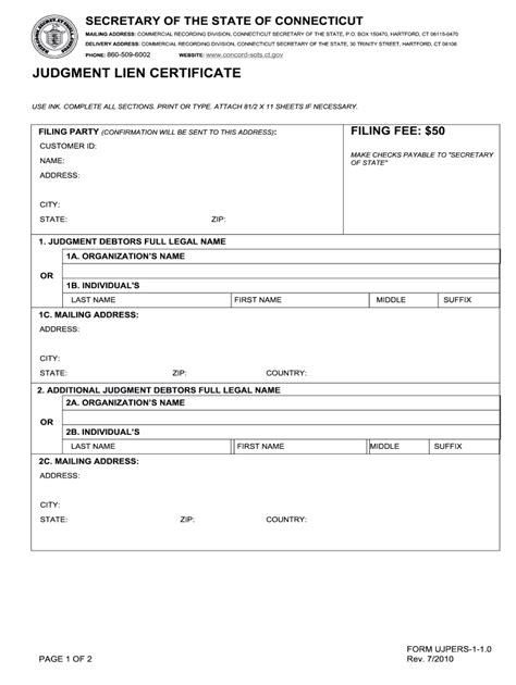 Judgment Lien Forms