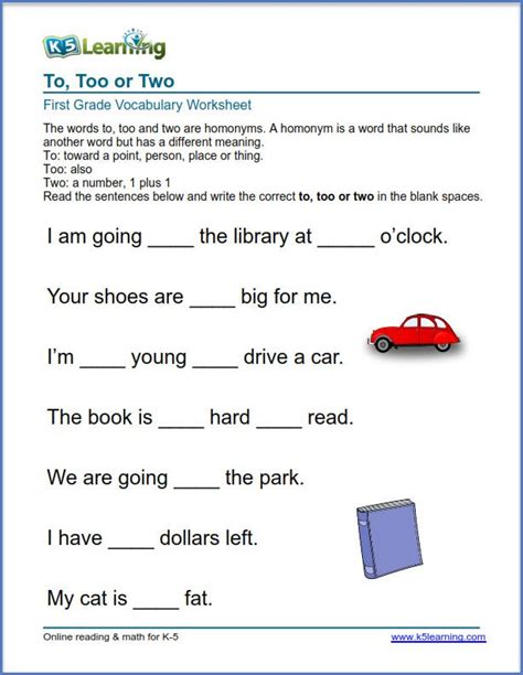 K5 English Worksheets