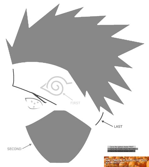 Kakashi pumpkin stencil