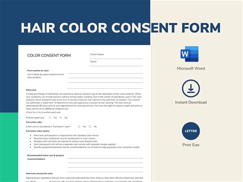 Key Components of a Hair Color Consent Form