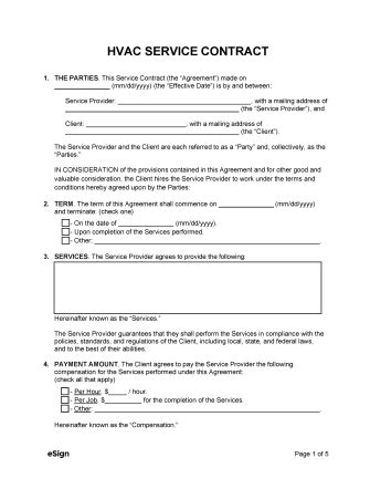 Key Components of an HVAC Contract