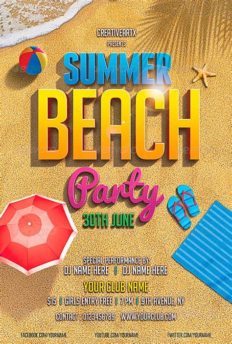 Key Elements of Beach Themed Flyer Template Design