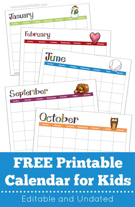 Kid's calendar with stickers and colorful markers