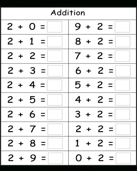 Kindergarten addition worksheets