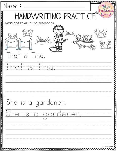 Kindergarten Writing Worksheets Image 3