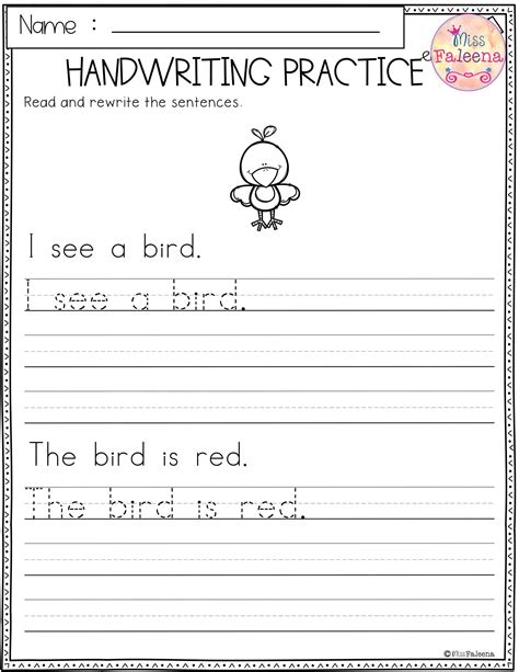 Kindergarten Writing Worksheets Image 5