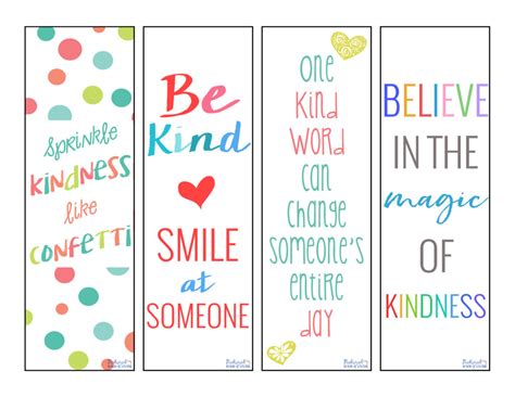 Various kindness bookmark designs and ideas