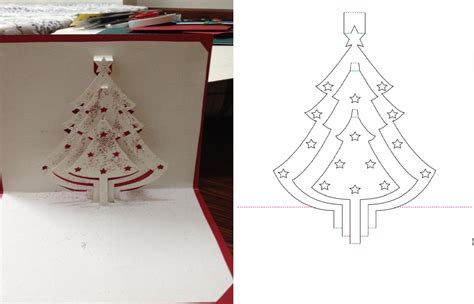 Kirigami Pop Up Card Templates for Holiday