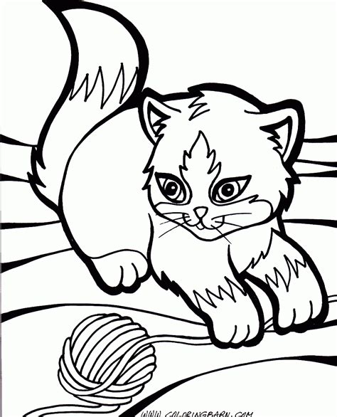 Kitten coloring page examples