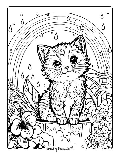 Kitten coloring pages for adults