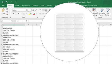 Label Template Excel