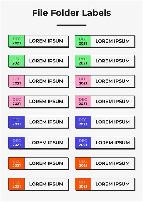 Label Templates for Folders