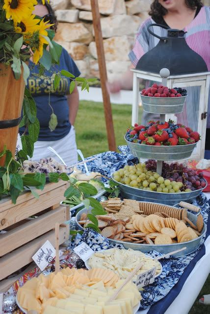 Enjoying food at the lake party