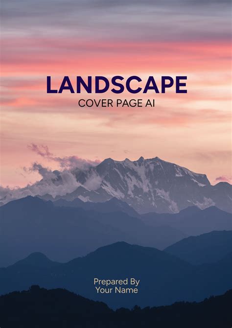 Landscape cover page templates example