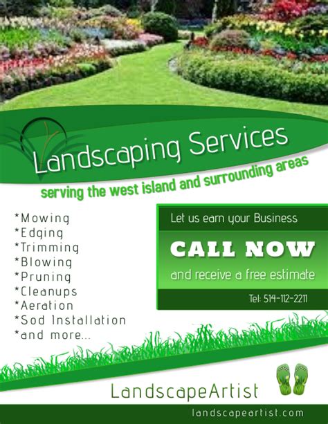 Landscaping Services Business Card Template