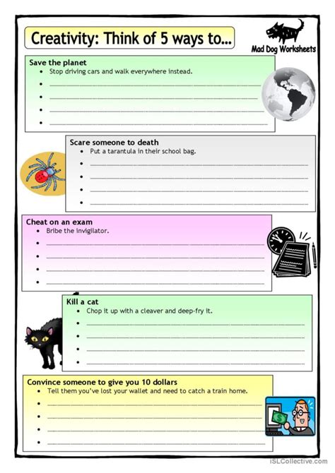 Large Print Worksheets for Creativity