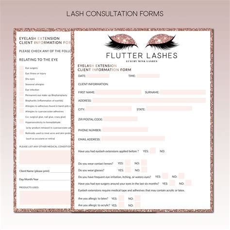 Description of Lash Extension Consultation Form Template