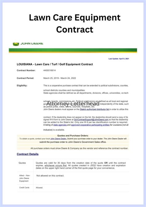 Lawn care contracts template