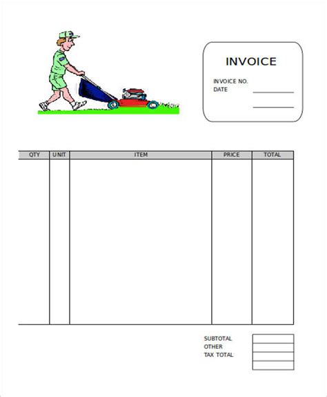 Lawn Care Invoice Template 9