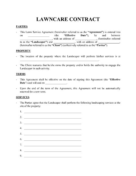 Lawn care contract termination