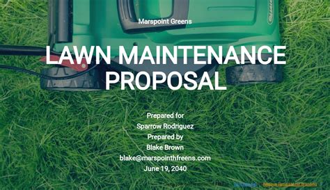 Lawn maintenance proposal template