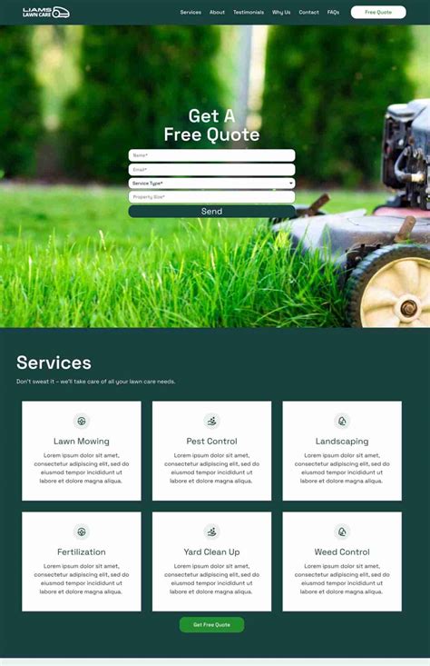 Lawn care website templates