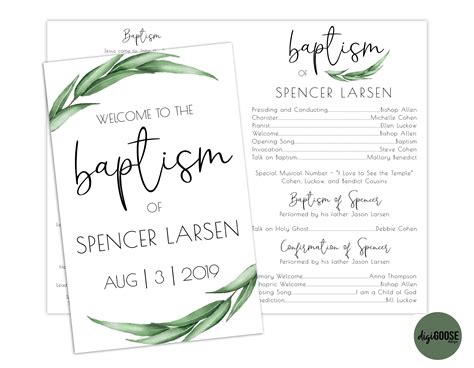 LDS Baptism Program Design Ideas