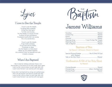 LDS Baptism Program Ideas