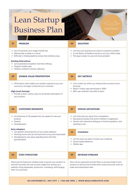 Lean Startup Business Plan Template