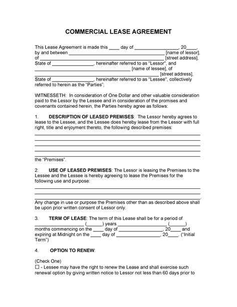 Lease Agreement Document