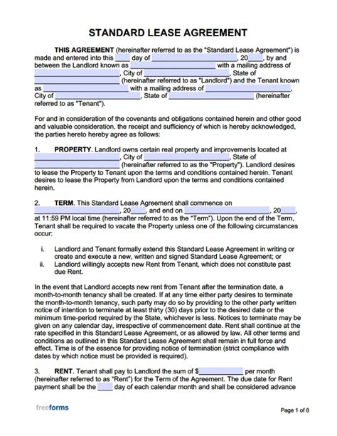 Lease Agreement Sample