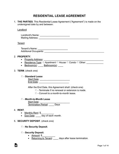 Lease Agreement Template