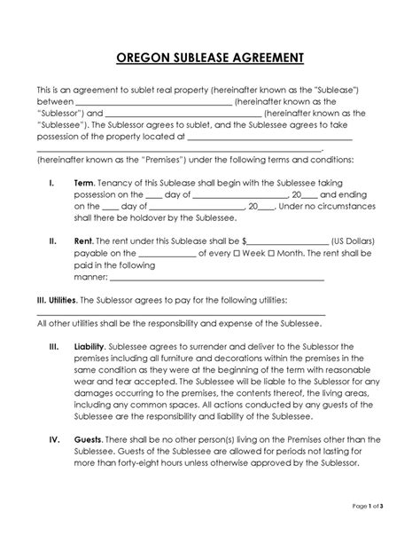 Lease Disclosure Templates