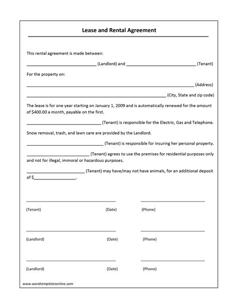 Lease Template Doc