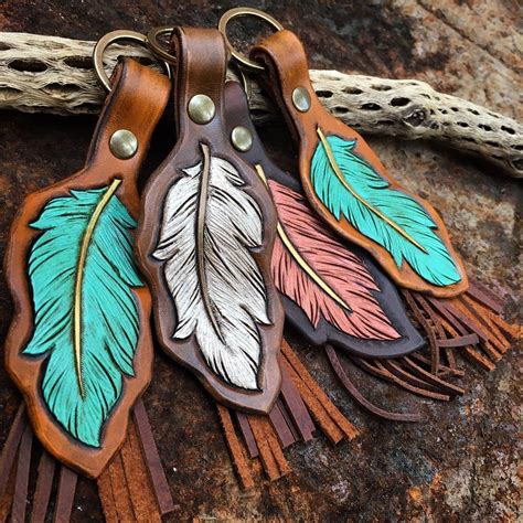 Leather keychain art