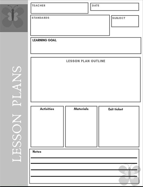 Lesson Plan Template Design