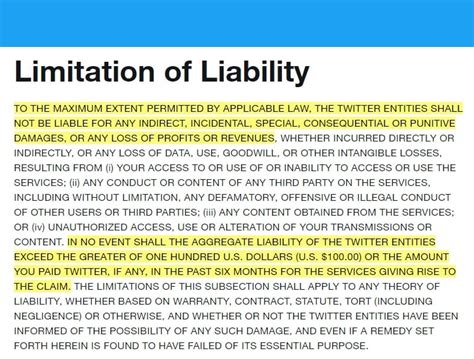 Liability clause template