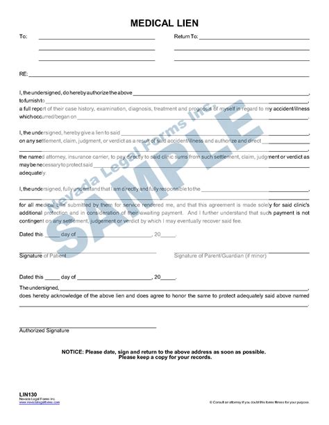 Lien Forms for Legal