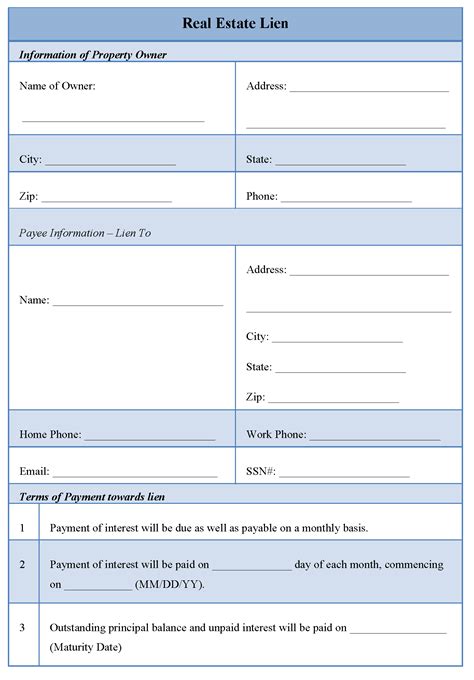 Lien Forms for Real Estate