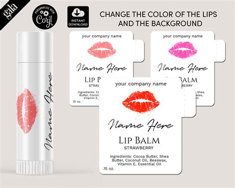 Lip balm label template 2