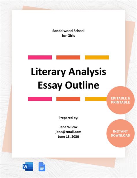 Literary Analysis Template