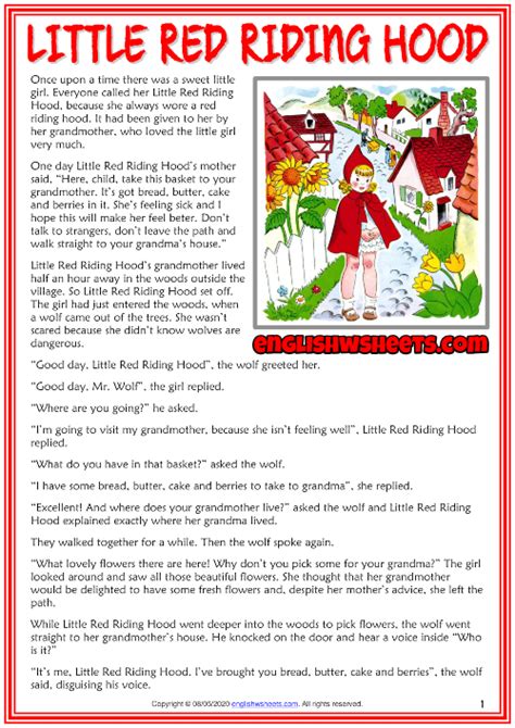 Little Red Riding Hood Printable Story