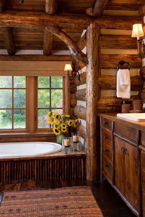 Log cabin bathroom