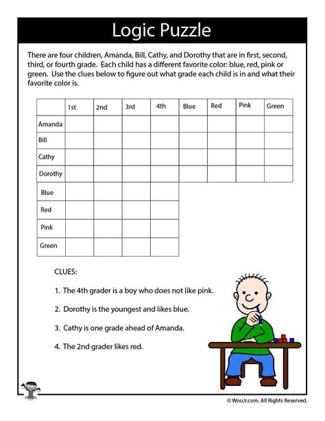 Logic grids for critical thinking