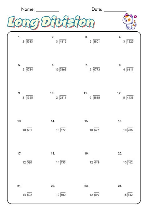 Long Division Worksheet