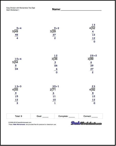 Long Division Worksheets and Resources